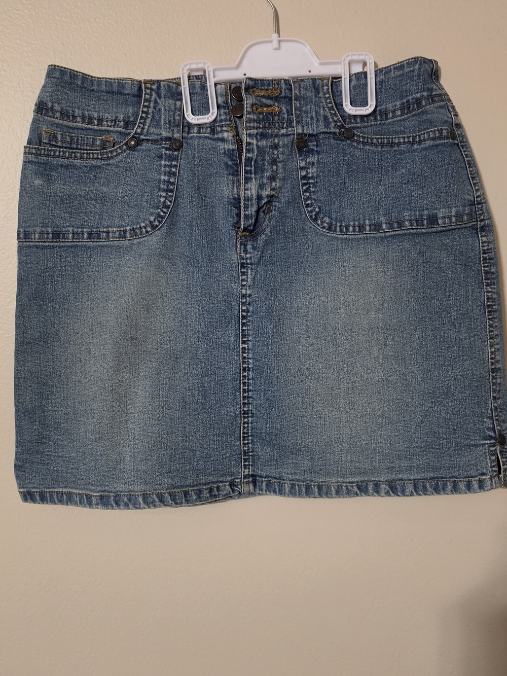 No Boundaries Light Blue Denim Mini Skirt